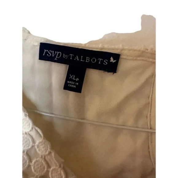 RSVP by Talbots Tan Circle Lace Short Sleeve Top Size XLP - Picture 3 of 4